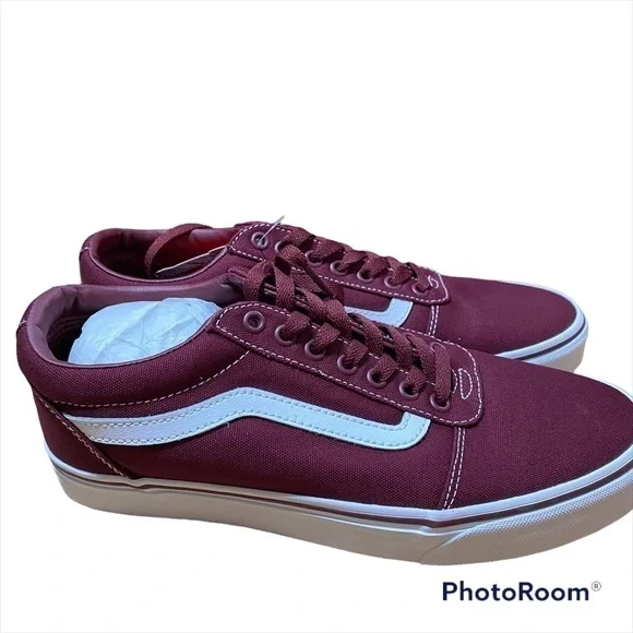 Vans Canvas Port Royale Maroon Ward Sneakers Shoes NEW 9.5 Men’s - Picture 2 of 8